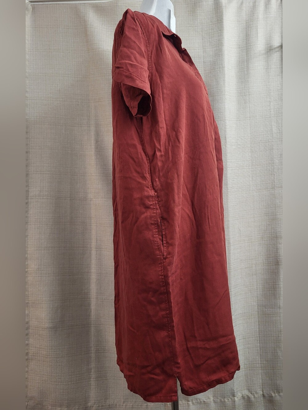 GAP Tencil Dress Pockets Chili Oil Red Women's Size Large Comfy Lounge Relax New - Picture 4 of 12